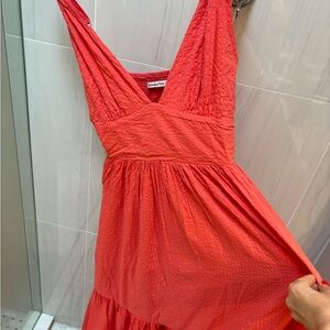 Abercrombie & Fitch coral maxi dress